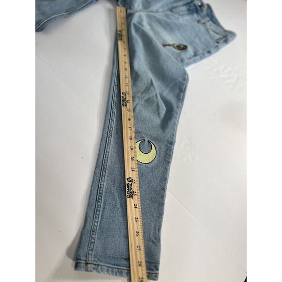 Sailor Moon Icons Embroidered Mom Jeans Size 1 Hot Topic Exclusive Cat Moon - Picture 15 of 16
